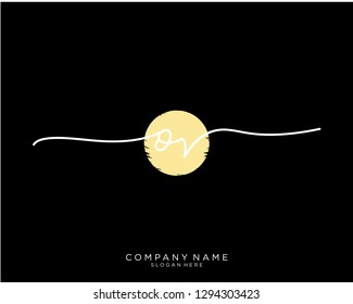 OV O V Initial handwriting logo template