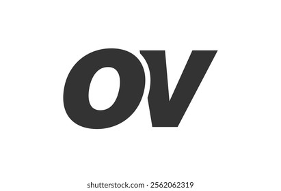 OV Techno Editable Font Logo For Corporate Branding. Bold, Futuristic Design With Unique Typographic Ideas. Minimal Custom Type And Dynamic Letter Variations For Promotion, Printing, And Book Titles