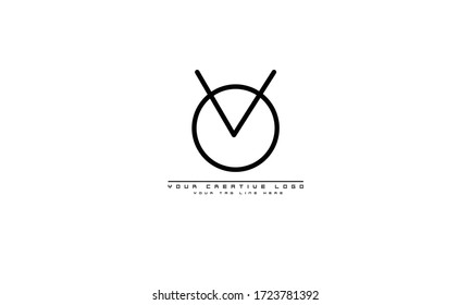OV VO abstract vector logo monogram template