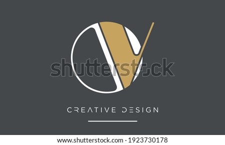 OV or VO Alphabet letters Abstract Logo