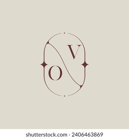 OV wedding classic in elegant monogram with high quality professional design that will print well