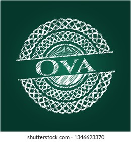 Ova with chalkboard texture