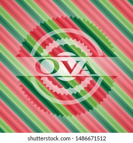Ova christmas style badge. Vector Illustration. Detailed.