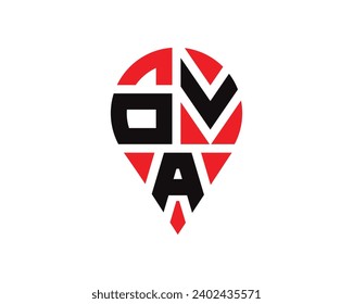 OVA letter location shape logo design