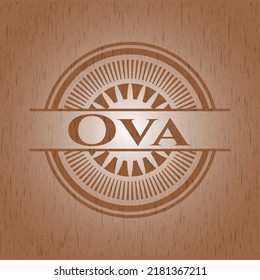 Ova wooden signboards. Vector Illustration. 