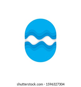 oval 3d paper cut shape decoration vector