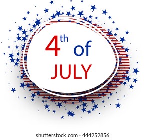 Oval 4th of July Independence Day background. Vector paper illustration.