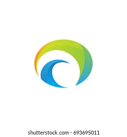 oval abstract business logo template