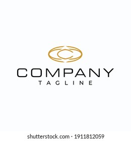 Ovales abstraktes Logo-Design in moderner goldener Farbe.