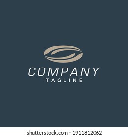 Oval abstract logo design in retro style.