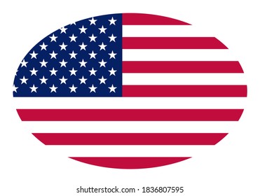 Oval American flag (stars and stripes)