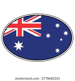 Oval Australian Flag Sticker, with Union Jack and Southern Cross