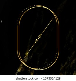 Insignia oval en vector de fondo negro