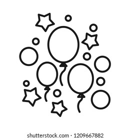 oval balloon for party and celebration icon vector, outline style, simple design, modern art