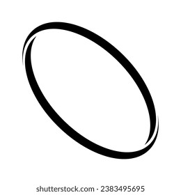 Marco de la pancarta oval, borde de los marcadores redondos de dibujo a mano alzada resaltando el texto