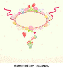 Oval banner for summer and spring design
