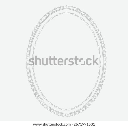 Oval baroque vintage frame. Monogram wedding frame.	