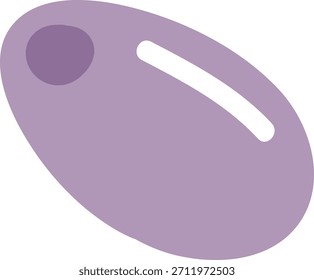 Forma de talão oval com gradientes suaves, listras de realce e sombreamento suave em um estilo plano limpo. Forma de gema arredondada mostra brilho brilhante e profundidade sutil. Ilustração de vetor de desenhos animados