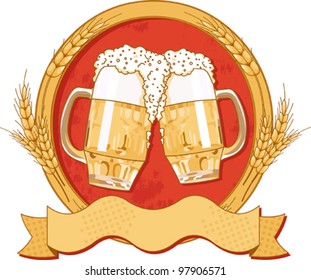 Oval beer label design with place for text