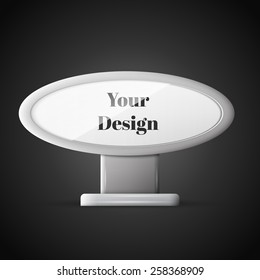Oval billboard. illustration of blank template layout empty metal billboard with frame for insert advertising banner.