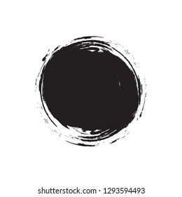 Oval black paint stain vector illustration