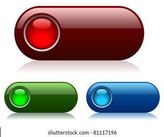 Oval blank vector buttons set