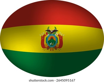 Oval Bolivian Flag - Vector Graphic
