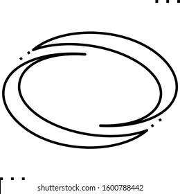 Oval border line art icon