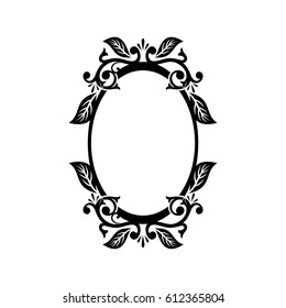 Oval Border Ornamental Logo Template Illustration Design. Vector EPS 10.