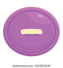 Oval button icon cartoon vector. Craft cute art. Tailor needle work