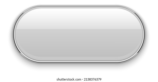 Oval button template. Glossy reflection white mockup