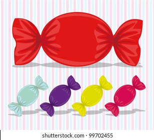oval candy assorted colors, vector illustration