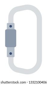 Oval carbines while strapping to the gear and distribute the load allows you to rotate it freely. Oval carbines vector flat icon isolated on white