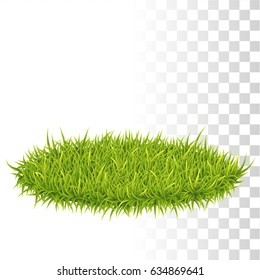 Oval Carpet Of Green Fresh Grass. Vector illustration. 
