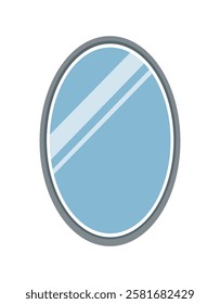 oval cartoon mirror vector illustration