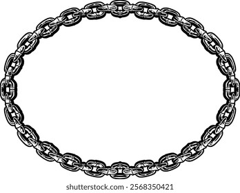 Oval chain design in a landscape orientation, perfect for a fierce, bold logo that makes a strong impact and conveys power.