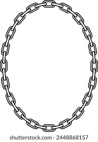 oval chain frame with copy space for text or design