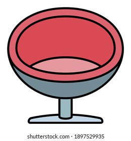 oval chair outdoor using soft color and filled line style