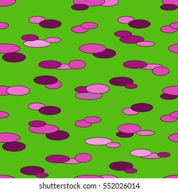 Oval chaotic seamless pattern. Fashion graphic background design. Modern stylish abstract colorful texture. Template for prints, textiles, wrapping, wallpaper etc Stock VECTOR illustration