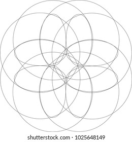 Oval in Circle Geometric Pattern