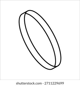 Icono de círculo ovalado. Símbolo de flecha de línea de órbita. Signo de circunferencia oval. Ilustración vectorial aislada en un fondo blanco.