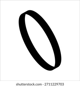 Oval circle icon. Orbit line arrow symbol. Oval circumference sign. Vector illustration isolated on a white background.