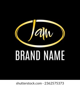 I am oval circle logo design symbol