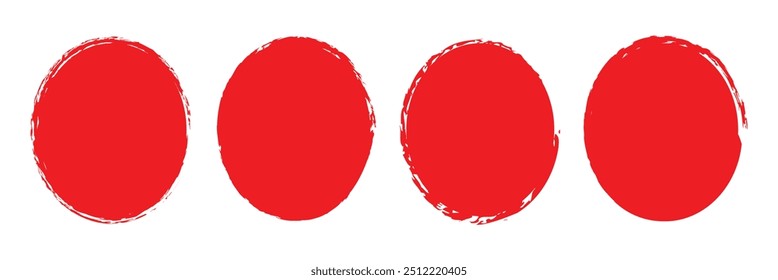 Oval and circle sketch shape, round charcoal marker, ink paint brush, grunge organic blob, irregular stain, black stroke spot isolated on white background. Abstract simple vector illustration EPS10