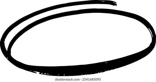 Ovaler Kreis unterstrichen. Doodle Marker oval. 