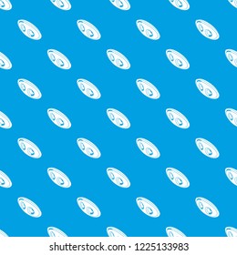 Oval clothes button pattern vector seamless blue repeat for any use