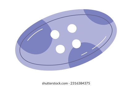 Oval Clothes Button Vector Illustration