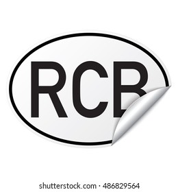 Oval country car sticker - black white - Republic of the Congo - RCB