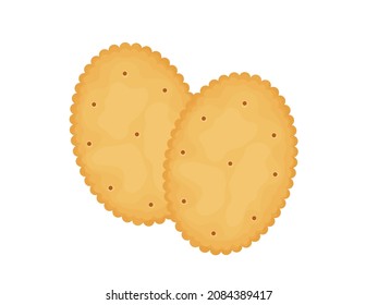 Galletas ovaladas. Dos galletas. Ilustración de comida, bocadillos. Un bocadillo saludable.