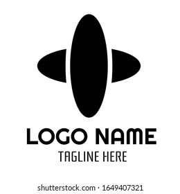 diseño plano de monogramo con icono de logotipo cruzado moderno